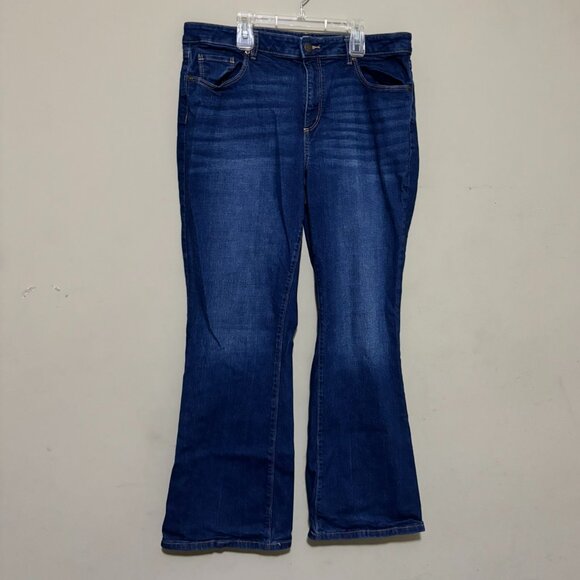 LOFT Outlet Size 14 Curvy Bootcut Jeans – Dark Wash Stretch Denim - Picture 1 of 5